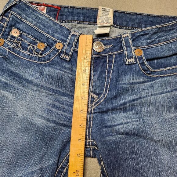 True Religion Tori Super T jeans Bootcut / Flare Thick Stitching Sz 31 USA Made - Picture 13 of 16